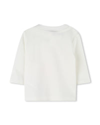 T-shirt à manches longues à col rond en coton - Off White