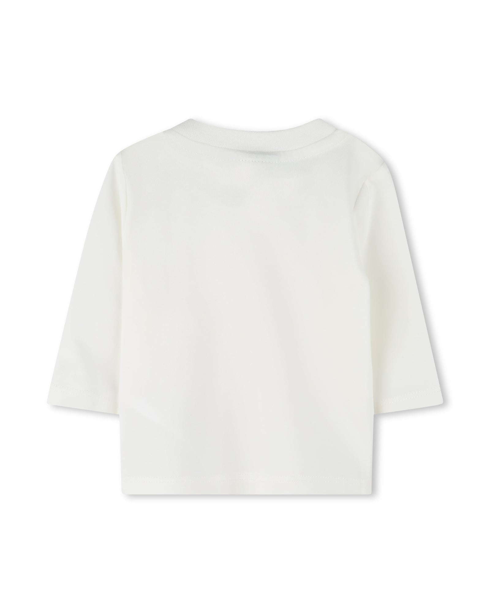 T-shirt à manches longues à col rond en coton - Off White