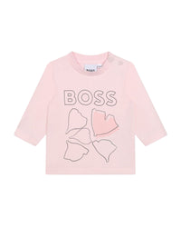 T-shirt à manches longues à col rond en coton - Baby Pink