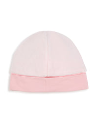 Bonnet de naissance en velours - Pink