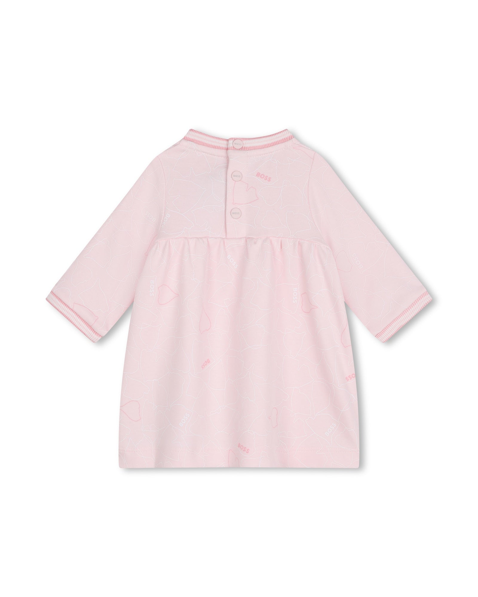 Cotton fancy print dress - Baby Pink