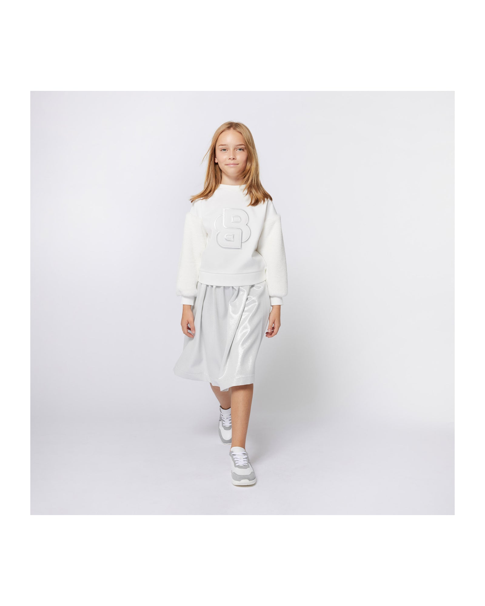 Long shiny skirt - Silver