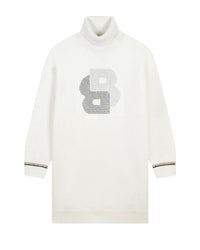 Robe col roulé à tresses - Offwhite