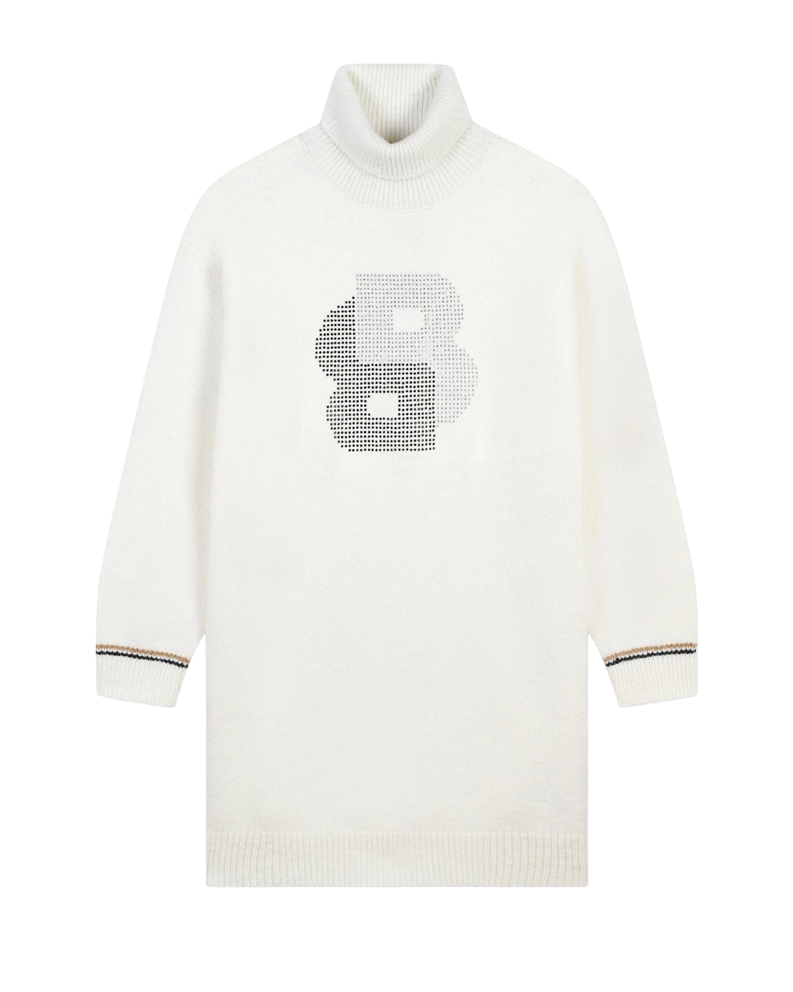 Robe col roulé à tresses - Offwhite