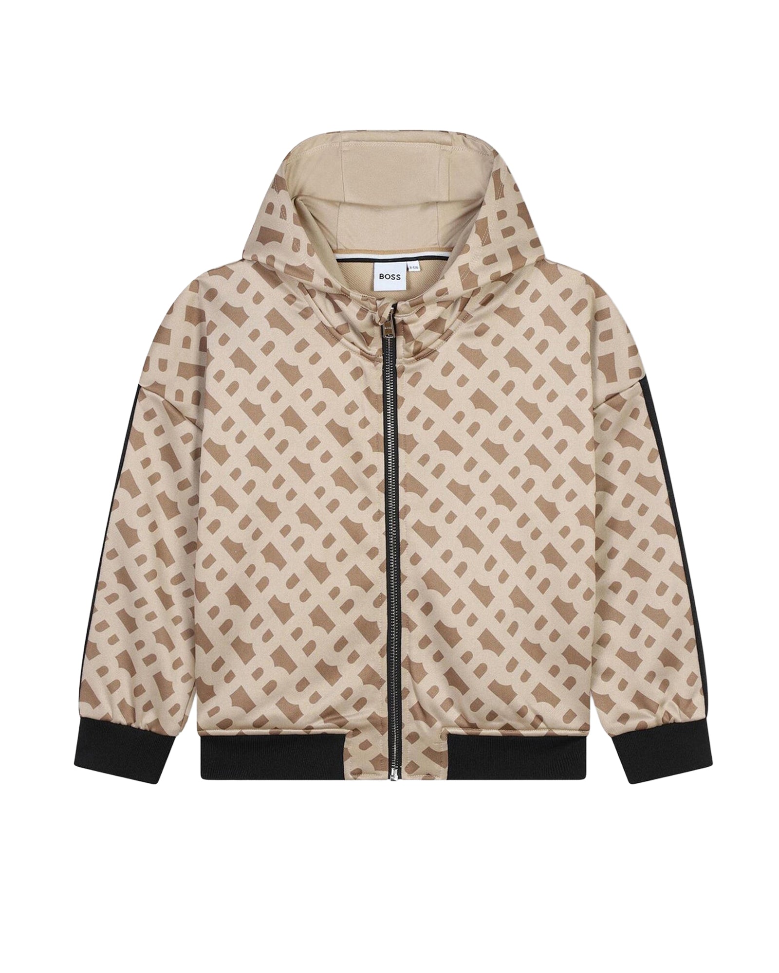 Gilet à capuche imprimé monogramme - Cookie