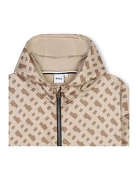 Gilet à capuche imprimé monogramme - Cookie