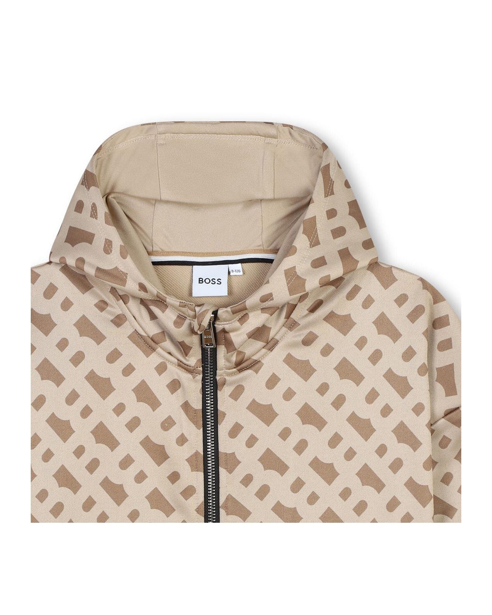 Gilet à capuche imprimé monogramme - Cookie