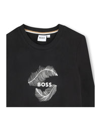 T-shirt à manches longues à illustrations en coton - Black