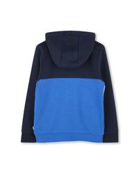 Gilet à capuche à découpes en coton - Bleu Cargo