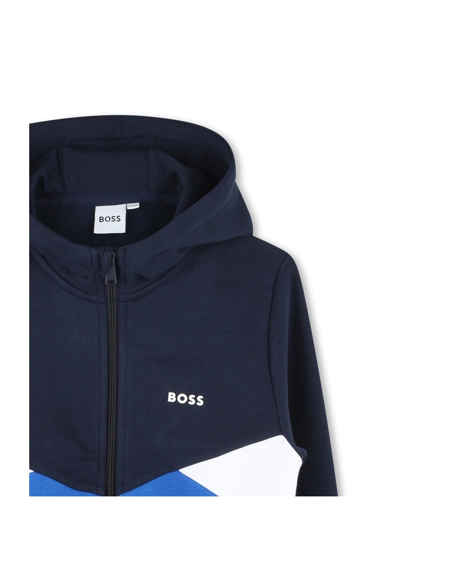 Gilet à capuche à découpes en coton - Bleu Cargo