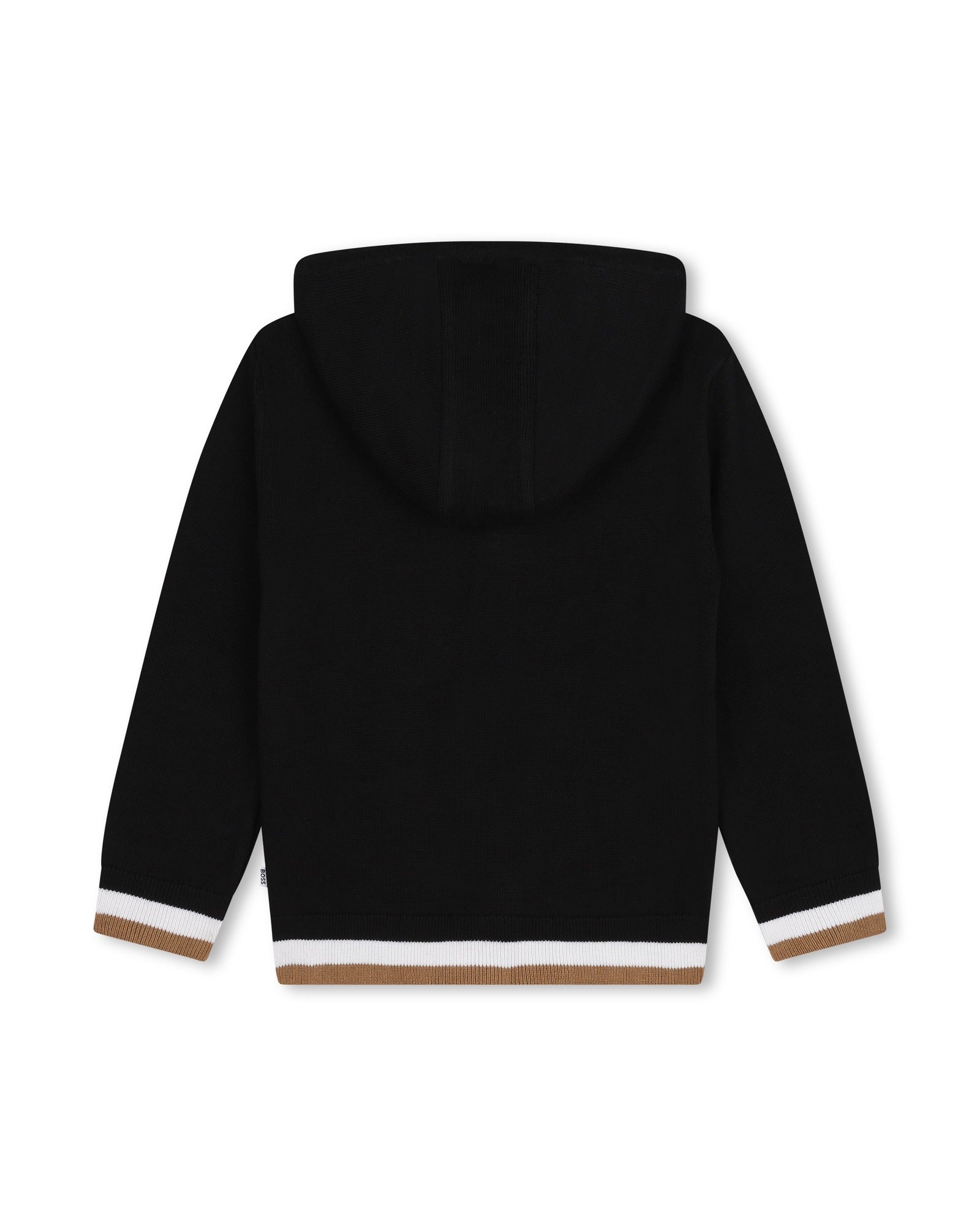 Hooded waistcoat with cotton braids - Black