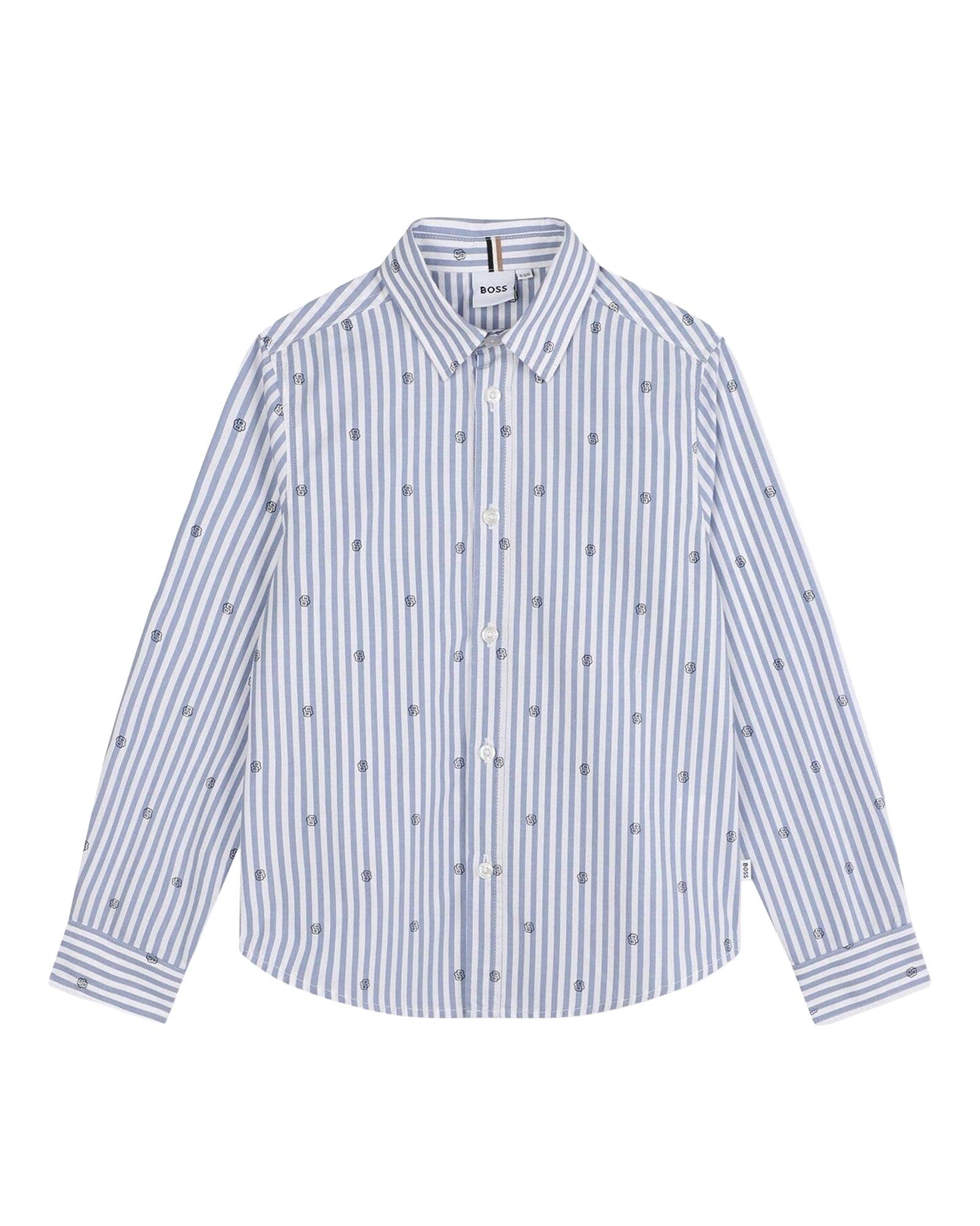 Chemise à manches longues à rayures en coton - Blanc