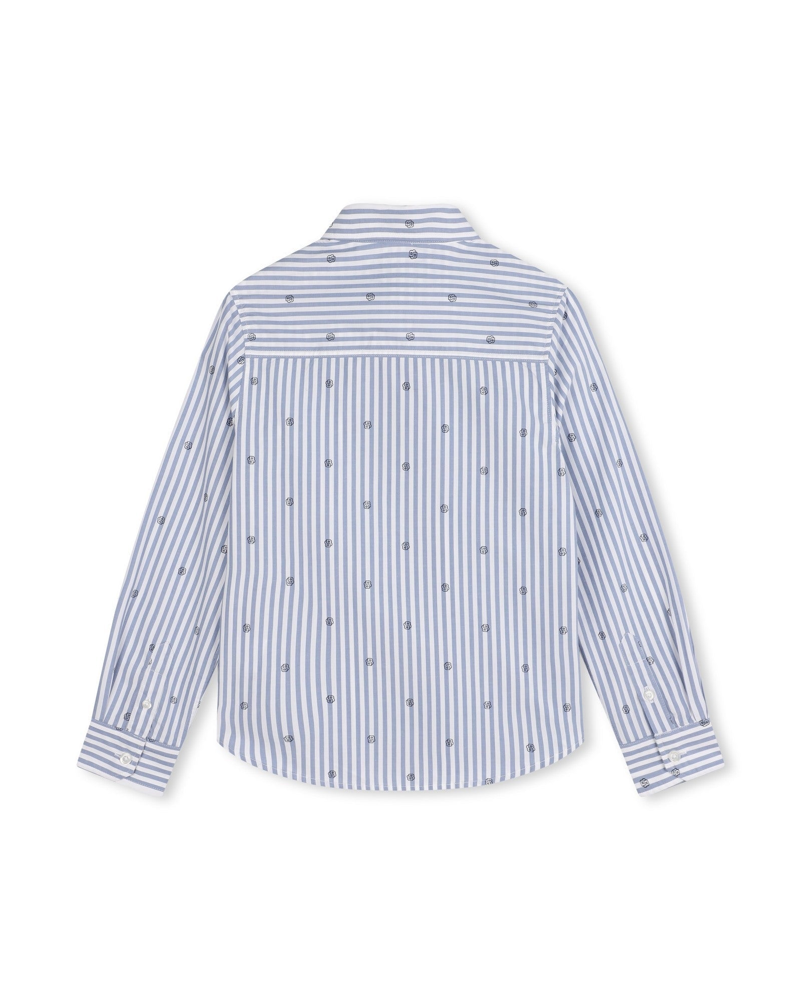 Chemise à manches longues à rayures en coton - Blanc