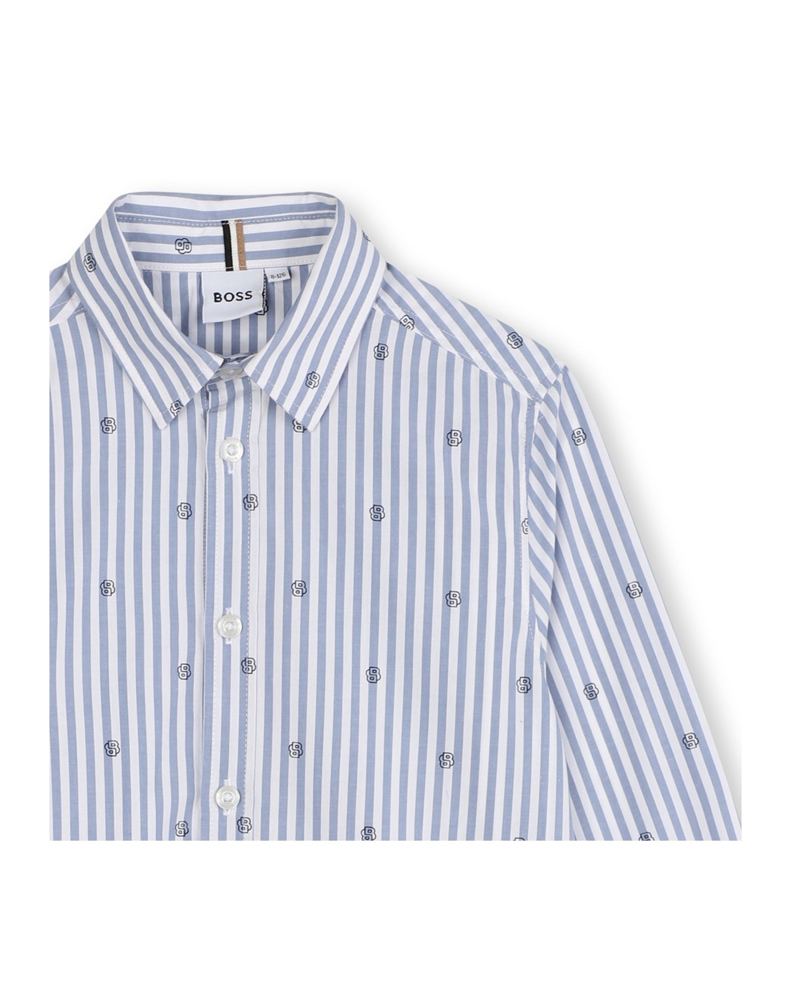 Chemise à manches longues à rayures en coton - Blanc