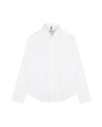 Long-sleeved cotton logo shirt - White