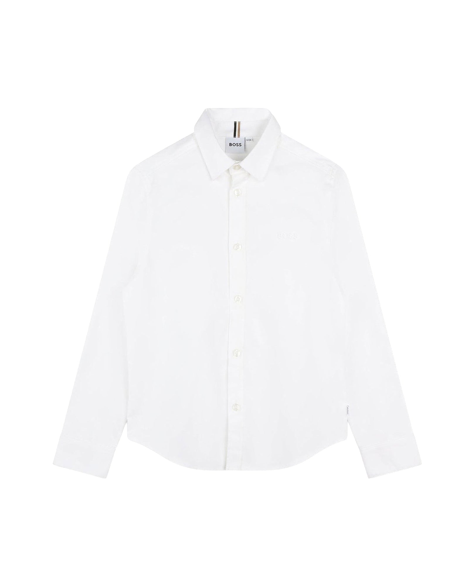 Long-sleeved cotton logo shirt - White