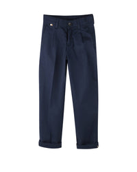 Pantalon chino à poches en coton - Bleu Cargo