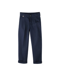 Pantalon chino à poches en coton - Bleu Cargo