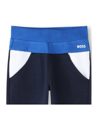 Pantalon de survêtement à découpes en coton - Bleu Cargo