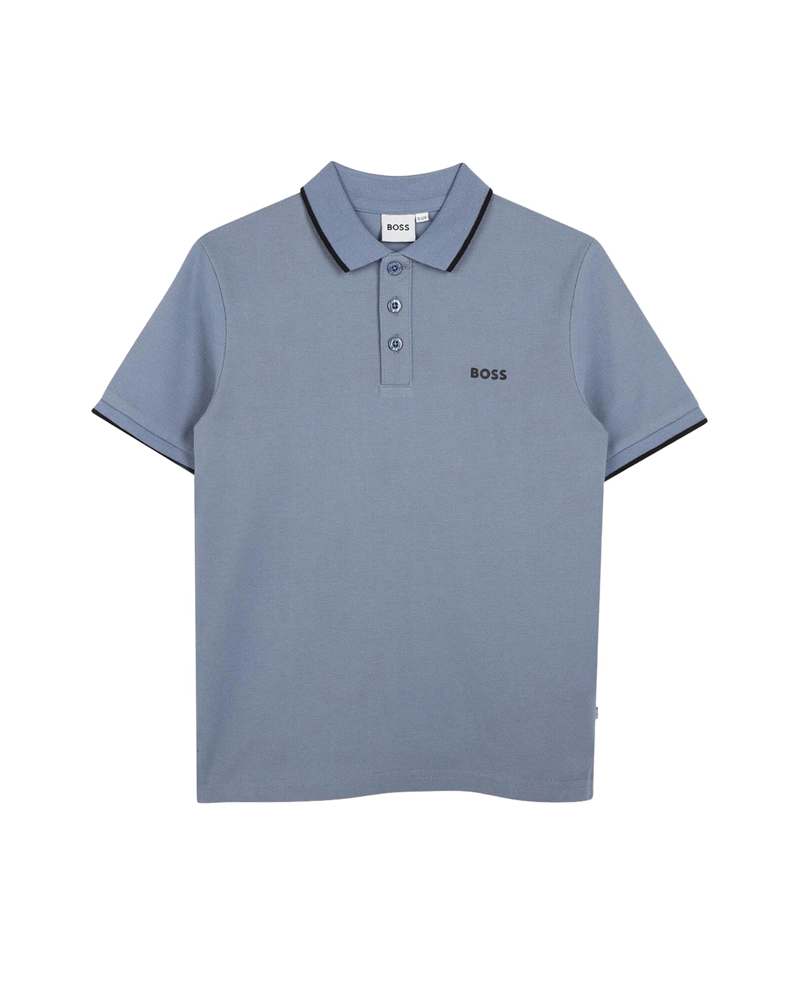 Short-sleeved cotton logo polo shirt - Mist