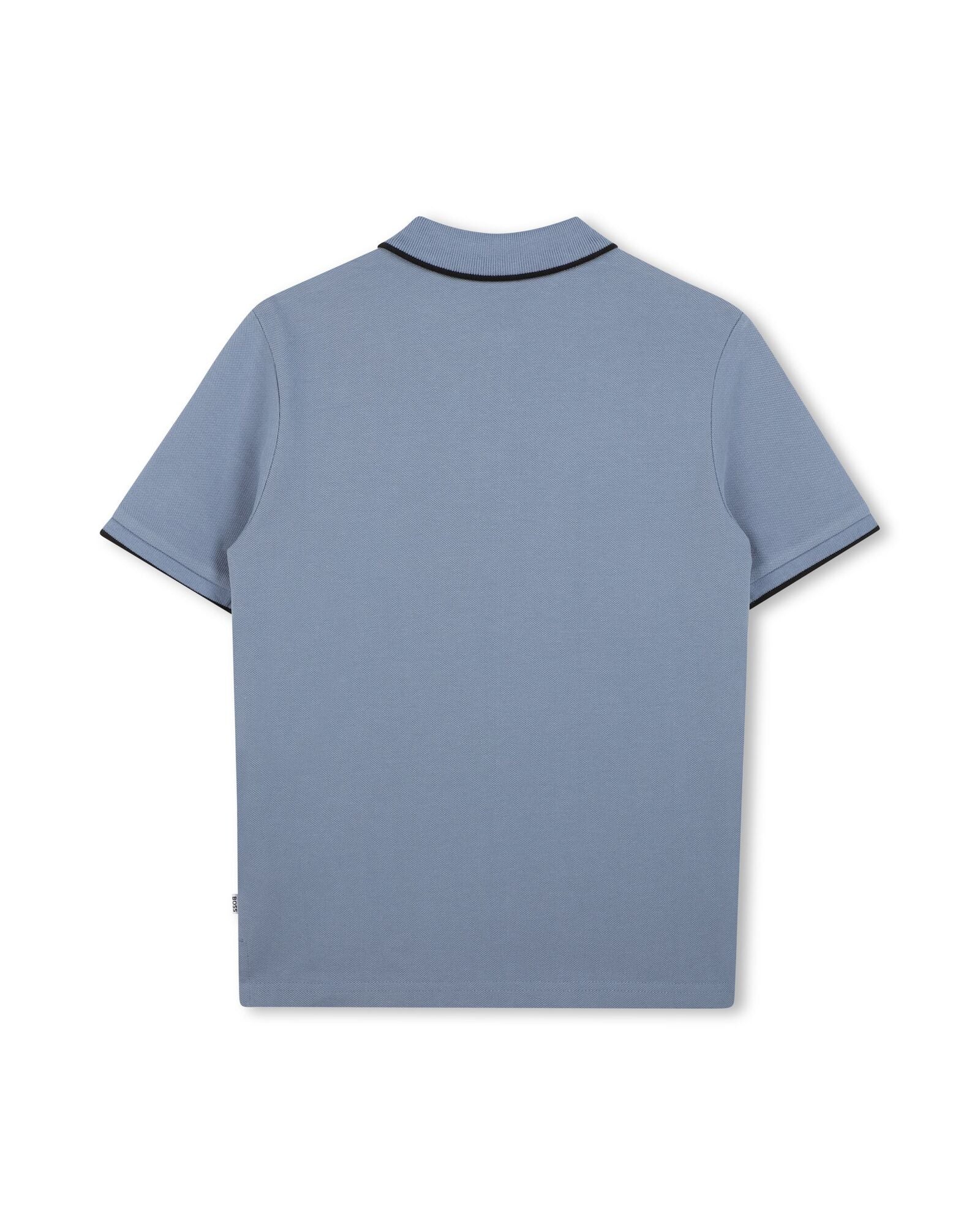 Short-sleeved cotton logo polo shirt - Mist