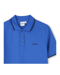 Polo à manches courtes à logo en coton - Brightcobalt