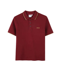 Polo à manches courtes à logo en coton - Garnet