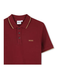 Polo à manches courtes à logo en coton - Garnet