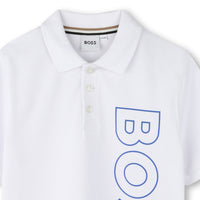 Polo à manches courtes à logo en coton - Blanc