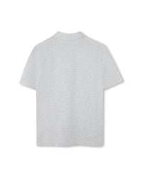 Short-sleeved cotton logo polo shirt - Mottled grey