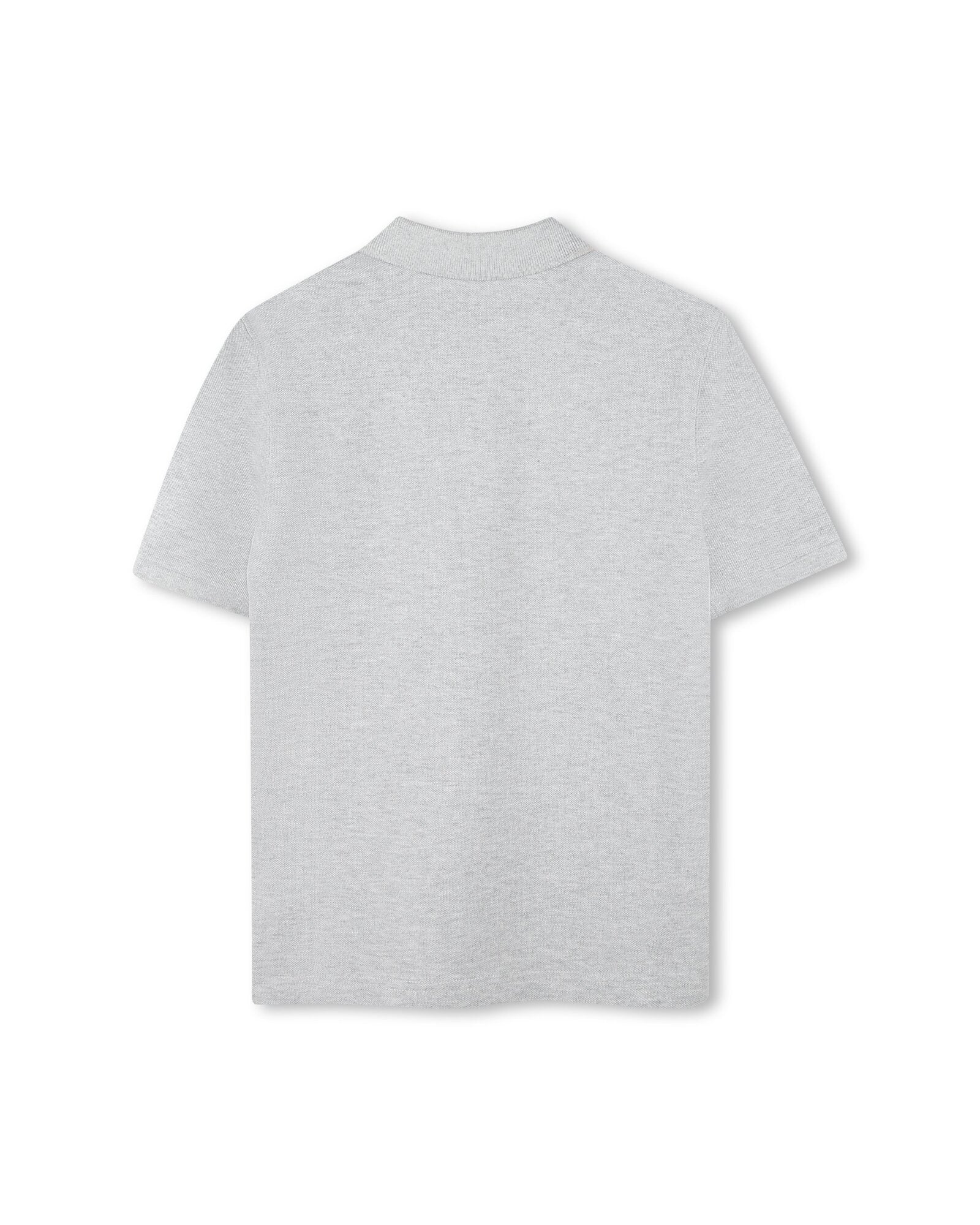 Short-sleeved cotton logo polo shirt - Mottled grey
