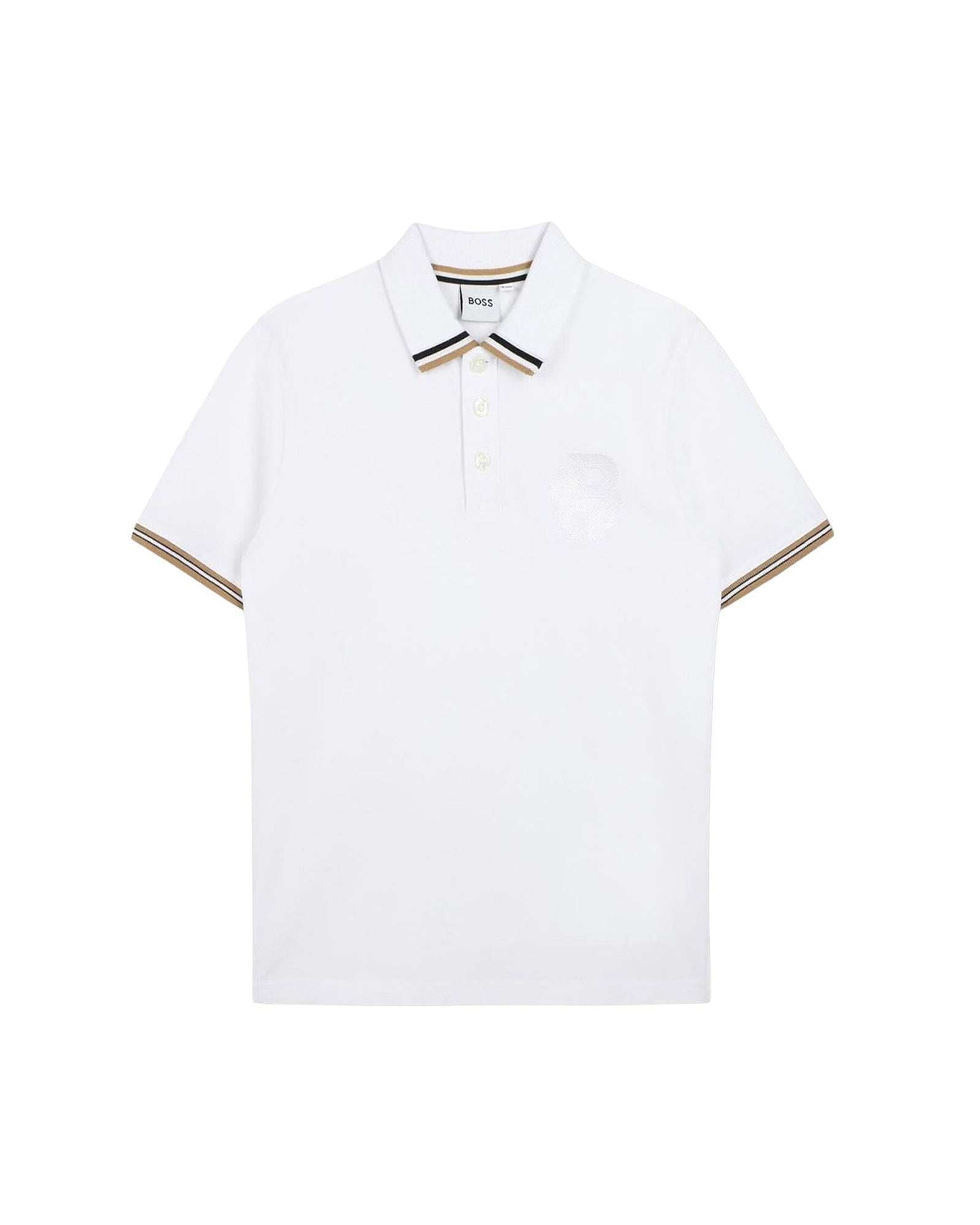 Polo à manches courtes à tresse en coton - Blanc