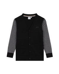Cardigan à logo en coton - Black