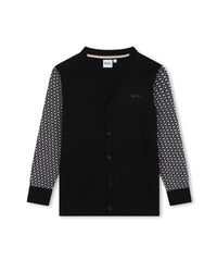 Cardigan à logo en coton - Black