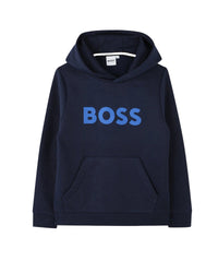 Sweatshirt à manches longues à capuche en coton - Bleu Cargo