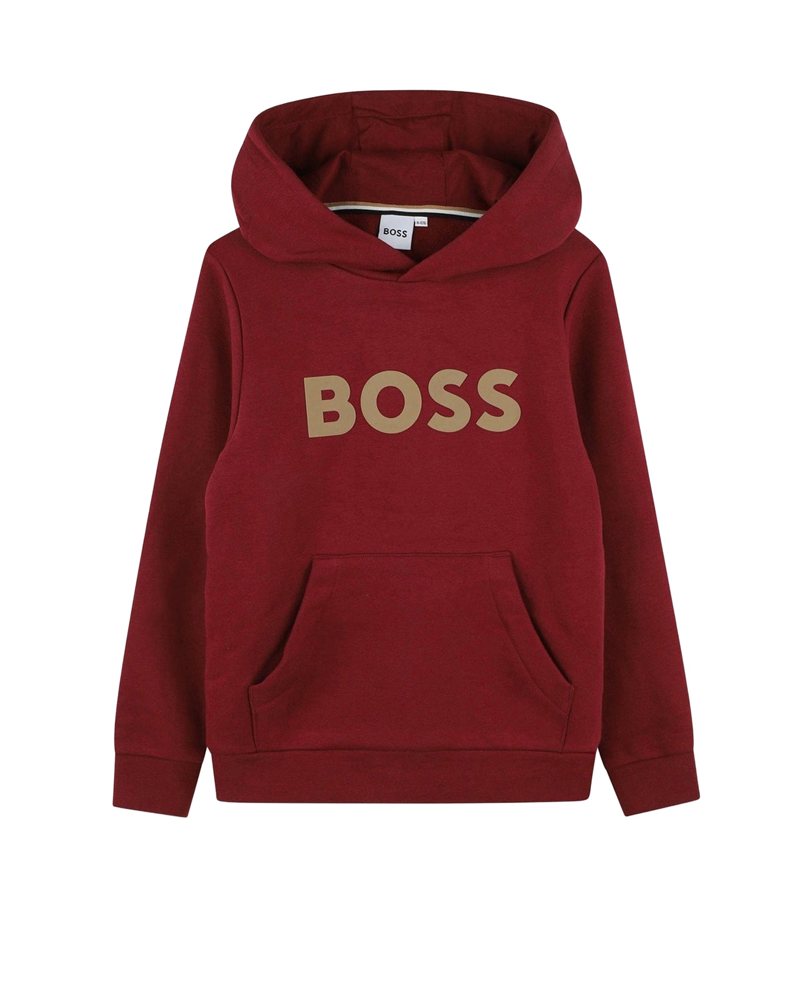 Long-sleeved cotton hooded sweatshirt - Garnet