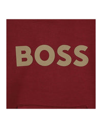 Long-sleeved cotton hooded sweatshirt - Garnet