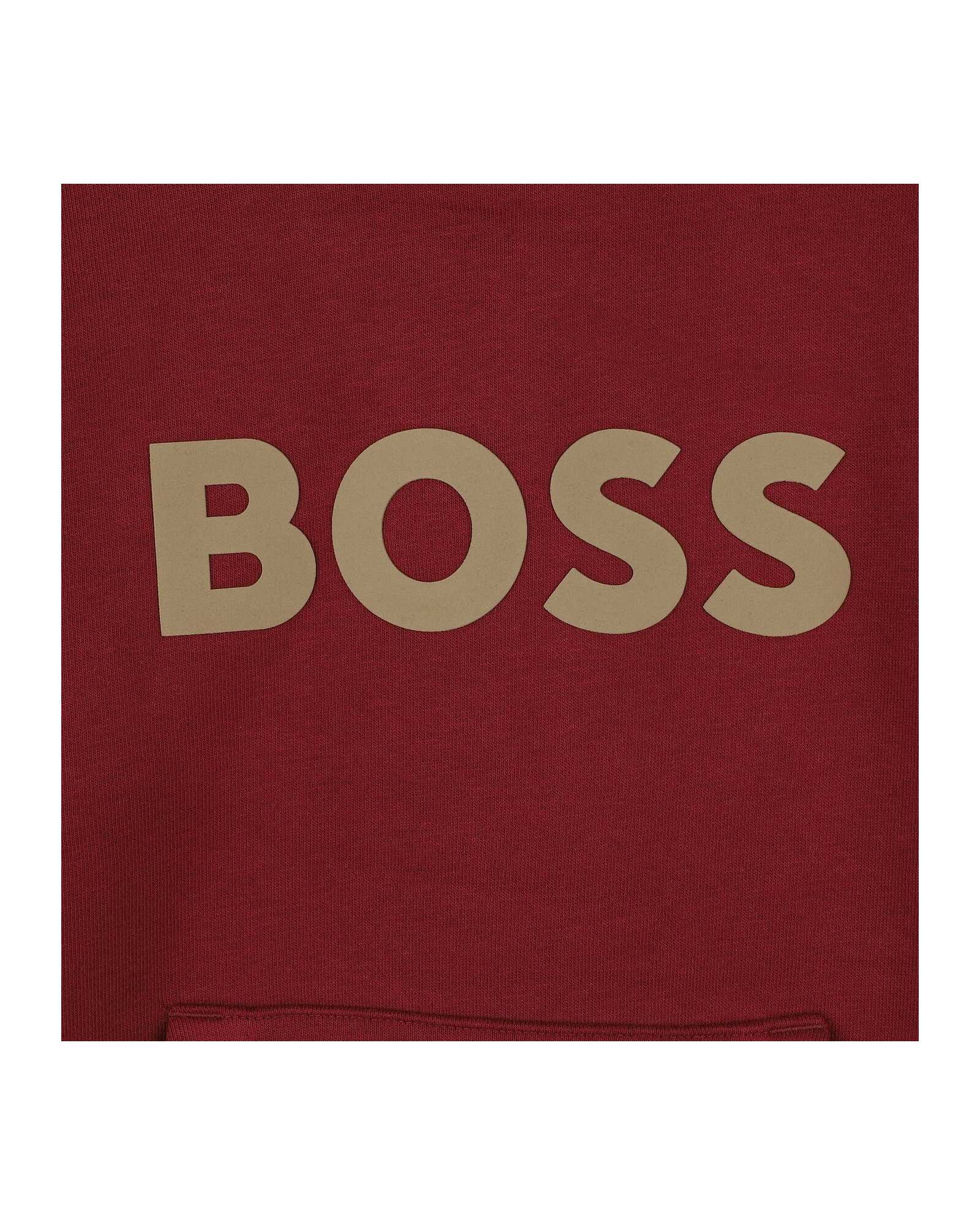 Long-sleeved cotton hooded sweatshirt - Garnet