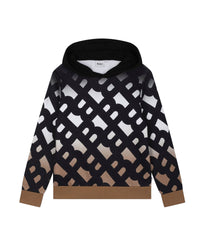 Sweat à capuche monogramme en coton - Black