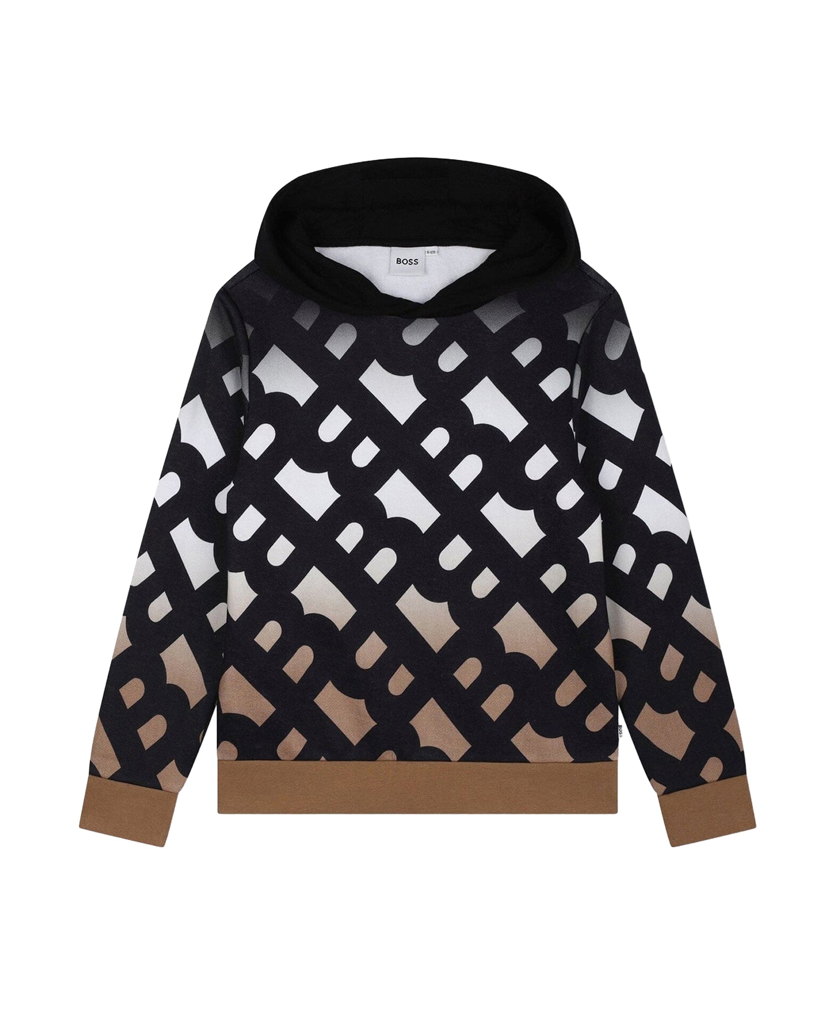 Sweat à capuche monogramme en coton - Black