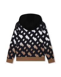 Sweat à capuche monogramme en coton - Black