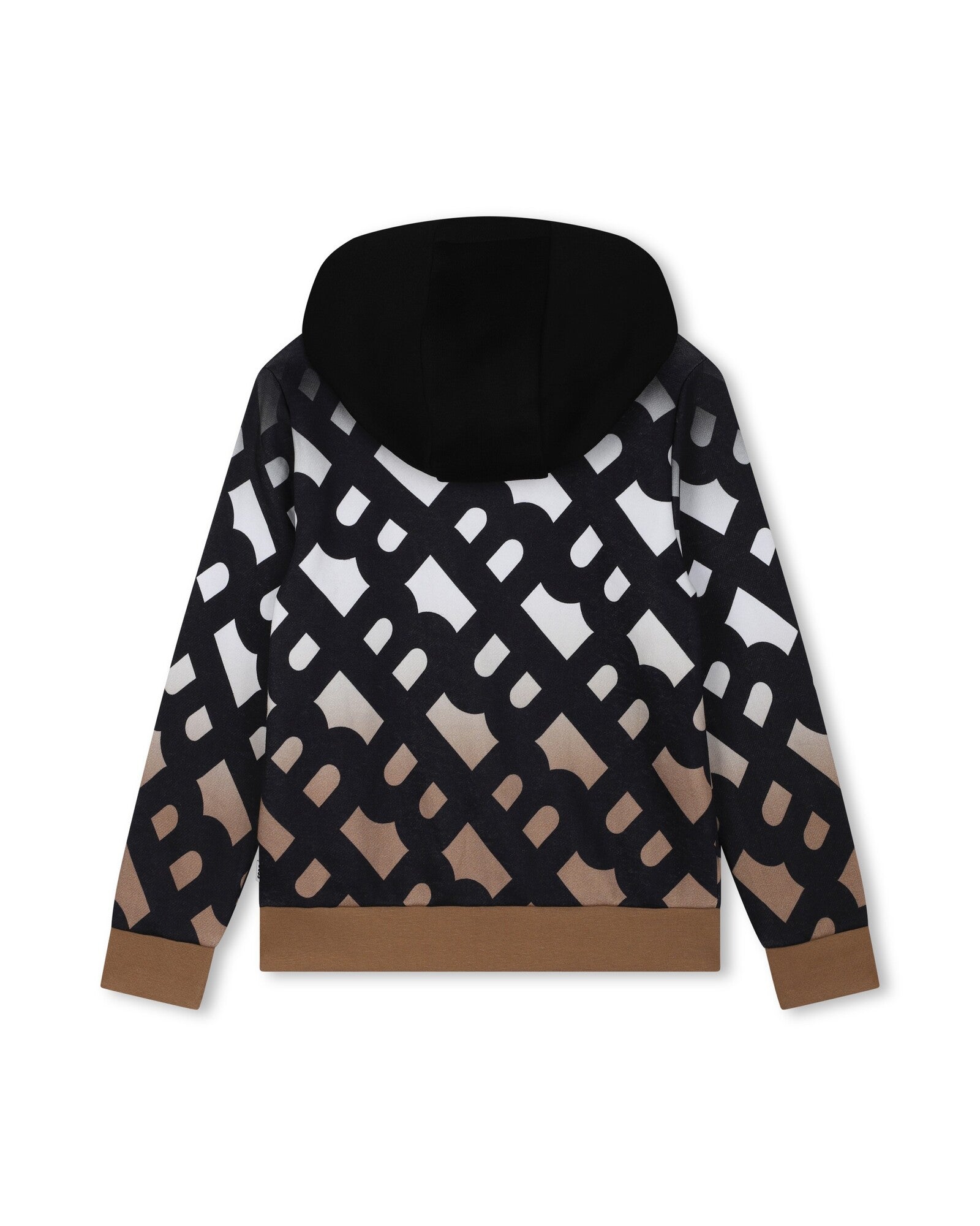 Sweat à capuche monogramme en coton - Black
