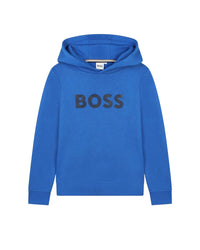 Long-sleeved cotton hooded sweatshirt - Brightcobalt