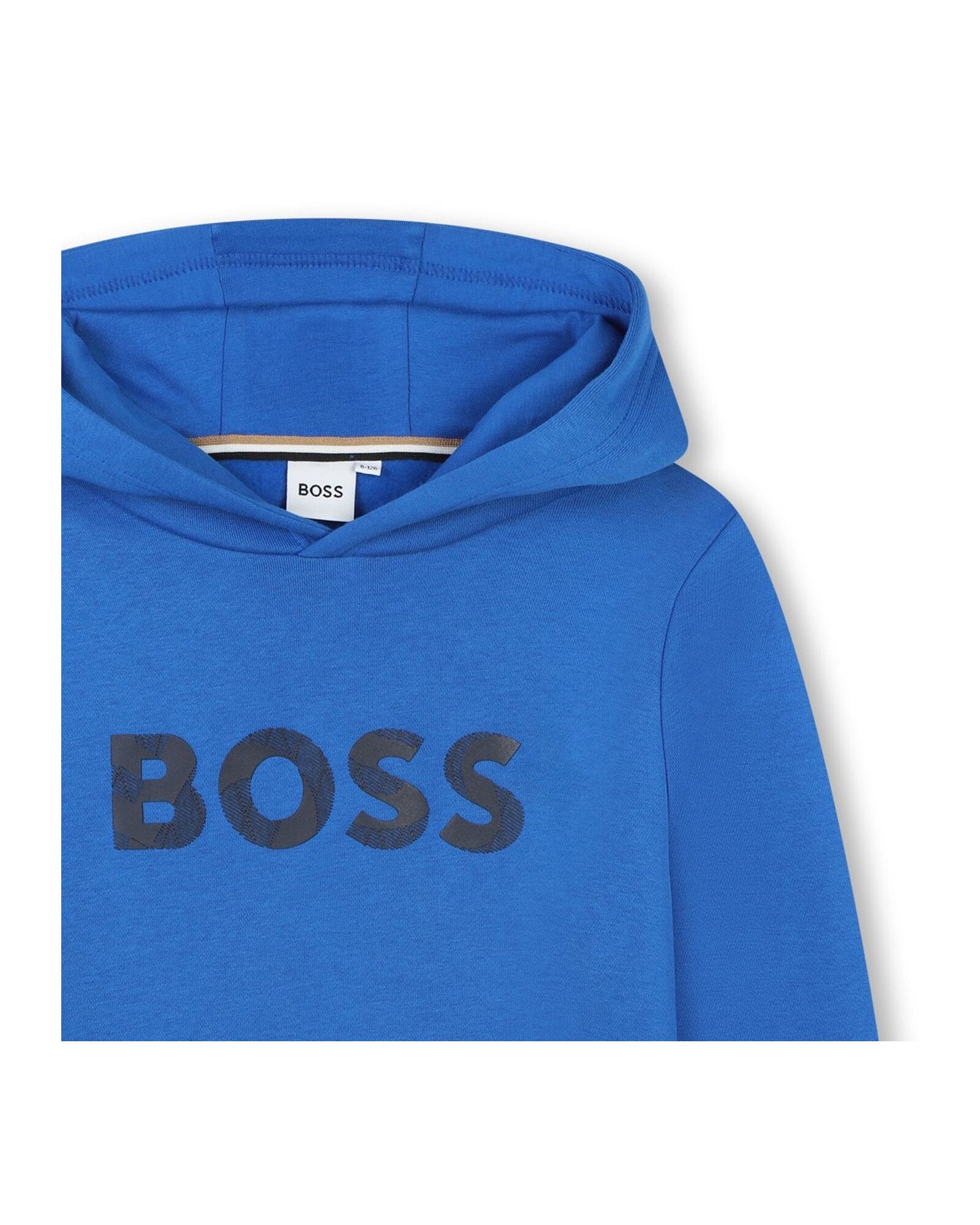 Long-sleeved cotton hooded sweatshirt - Brightcobalt