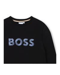 Cotton logo round-neck sweatshirt - Black