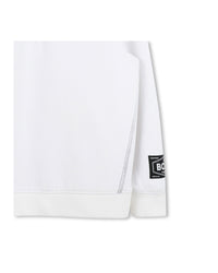 Cotton high neck zip jumper - White