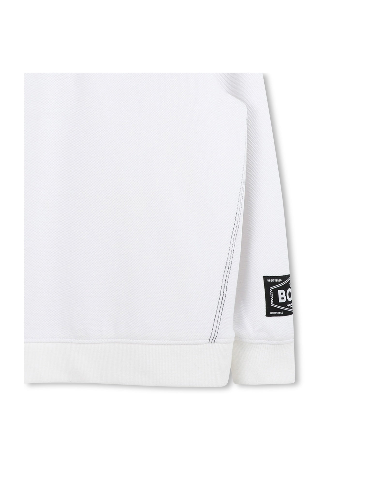 Cotton high neck zip jumper - White