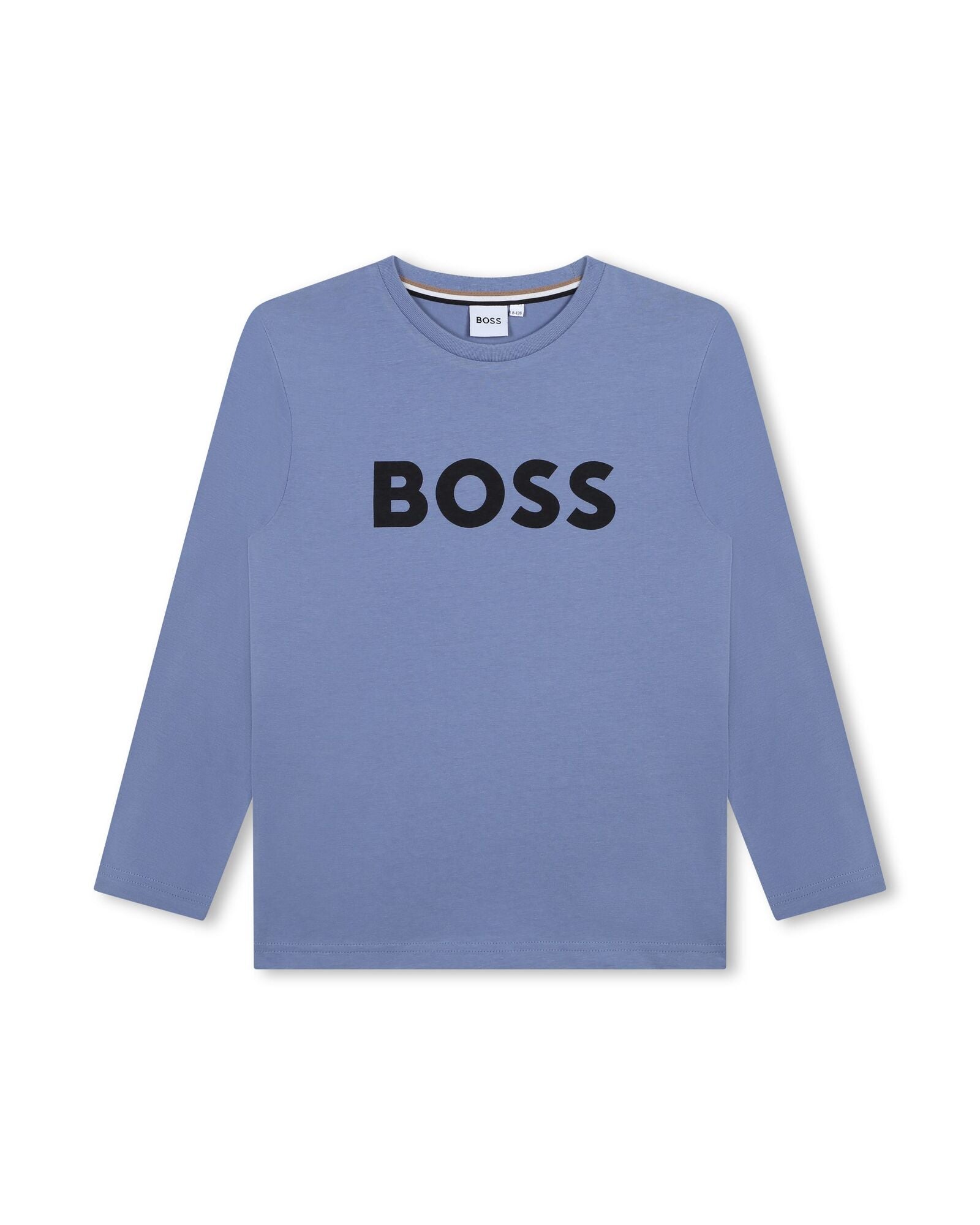 Long-sleeved cotton logo T-shirt - Mist