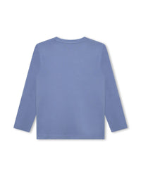 Long-sleeved cotton logo T-shirt - Mist
