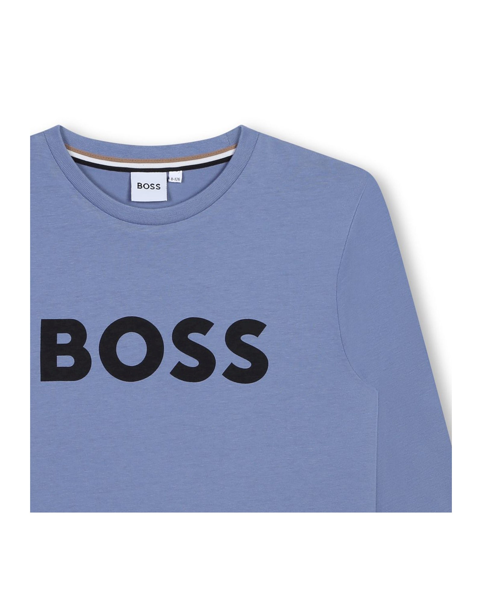 Long-sleeved cotton logo T-shirt - Mist